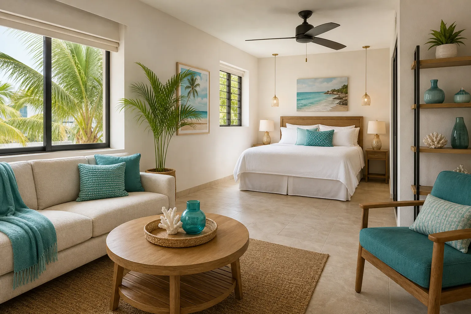 Interior of the one-bedroom apartment
